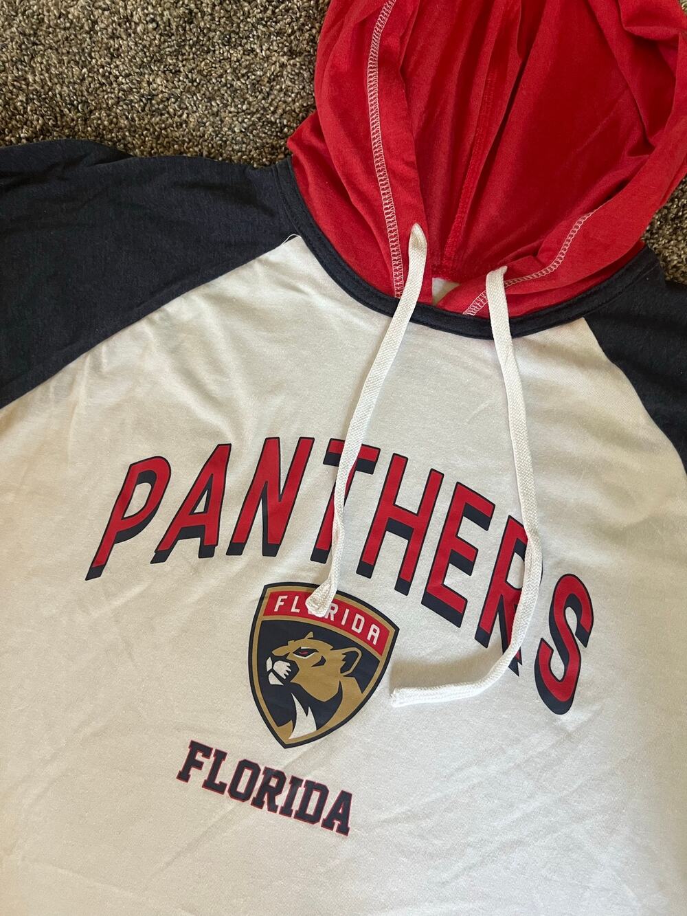 G4Her NHL Woman's Florida Panthers Hoodie Longsleeve T-Shirt White 2XL (NWT)
